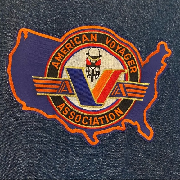 Vintage Vest Men's Motorcycle Biker Denim American Voyager Association USA 2XL - Picture 5 of 7